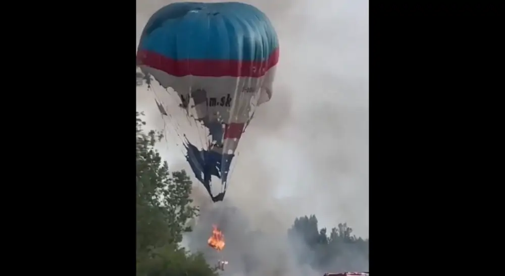 Pożar balonu na Słowacji
