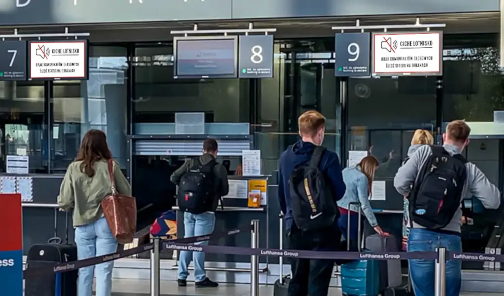 Terminal lotniska w Gdańsku ograniczy komunikaty głosowe - Foto: Mater. info. Port Lotniczy w Gdańsku