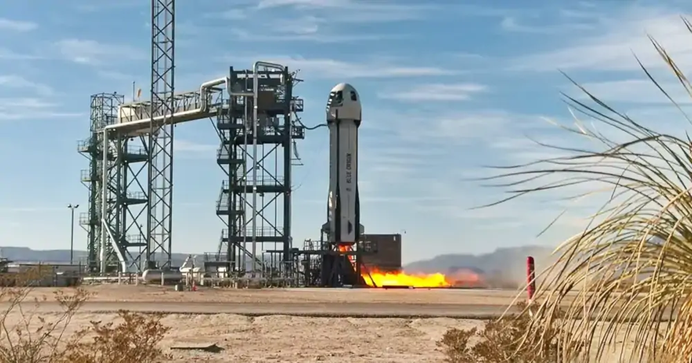 Start suborbitalnego systemu rakietowego New Shepard firmy Blue Origin 4 lutego 2025 r